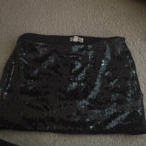 Garage Black Sequin Mini Skirt